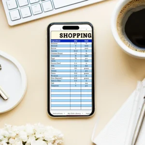 Automated grocery shopping list generator with estimated cost tracking in the Smart Kitchen Meal Planner for Google Sheets.